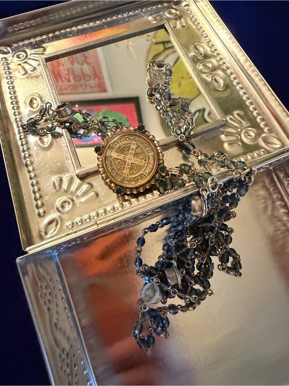 VSA Virgins Saints & Angels San Benito Necklace + Mexican Sacred Heart Tin Box - Picture 11 of 12